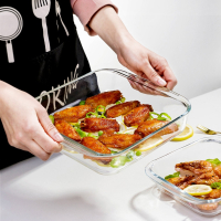 符象玻璃烤盘家用菜盘微波炉专用器皿方盘子可蒸鱼焗饭饺子餐盘