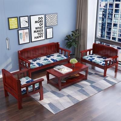 木质椅子沙发椅家用客厅中式小户型三人双人单人座椅组合长椅