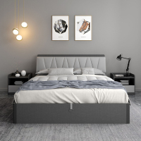 北欧榻榻米板式双人床1.8米1.5法耐现代简约高箱储物床收纳床主卧室床