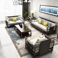 新中式沙发组合禅意中国风法耐现代中式小户型客厅别墅轻奢风家具