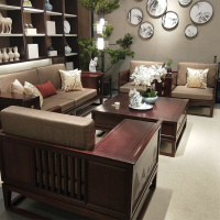 新中式沙发组合中国风现代禅意法耐简约客厅小户型布艺样板房家具