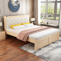 床1.8米双人床现代简约1.5主卧1.2m简易经济型单人床软靠木床