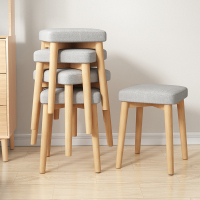 法耐木家用凳子可叠放小方凳软包餐凳简约现代客厅餐椅布艺板凳矮凳