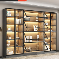 医匠定制书柜尘书架一体组合整墙带玻璃门轻奢现代简约客厅展示柜