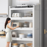 医匠厨房置物架带柜门落地多层多功能橱柜微波炉烤箱电器置物储物碗柜