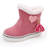 冬季新款儿童雪地靴女童亮片棉鞋童短靴宝宝加绒加厚棉鞋短筒防滑
