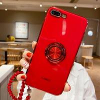 极控者(TiMER)挂绳iPhone7plus手机壳女款苹果8plus [苹果7plus/8plus]富贵红,支架+珠链