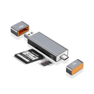极控者(TiMER)多合一万能高速USB3.0读 铝壳灰色(Type-c+USB双接头)SD/TF双卡双读 USB3.0