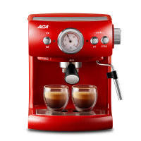ACA/北美电器E15D咖啡机家用小型意式不锈钢全半自动蒸汽带温度计 红色