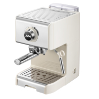 ACA/北美电器 咖啡机家用全半自动意式商用蒸汽式打奶泡 米白色+不锈钢色