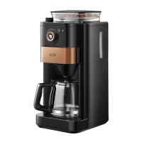 ACA/北美电器咖啡机家用小型全自动研磨一体智能分杯美式磨豆075A 黑色