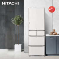日立(HITACHI) 401升多门冰箱 日本原装进口冰箱 真空保鲜 自动制冰 触控面板 R-XG420KC 水晶白色