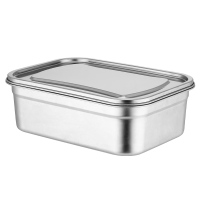 [新年特卖]不锈钢保鲜盒带盖密封饭盒冰箱冷藏长方形304食品盒子盛菜盆餐盆吉祥鹤