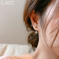 韩国芒星设计耳环925银针不对称金属吊坠气质夸张耳饰气质耳环