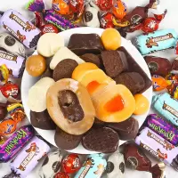 俄罗斯糖果混合多口味紫皮糖果巧克力散装批发年货零食大礼包