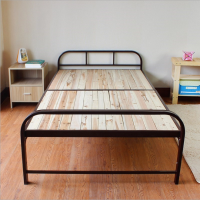 徽源昇HF756钢木折叠床双人床双头加固单人床 铁艺折叠床加厚