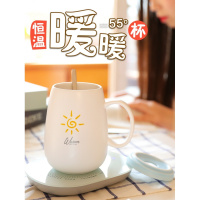 暖暖杯女学生韩版杯子水杯陶瓷带盖勺55度恒温创意潮流小清新简约