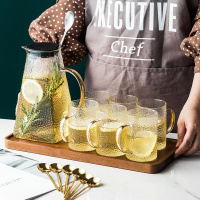 耐热日式创意金边玻璃壶泡茶壶冷水壶家用大容量透明玻璃花茶壶