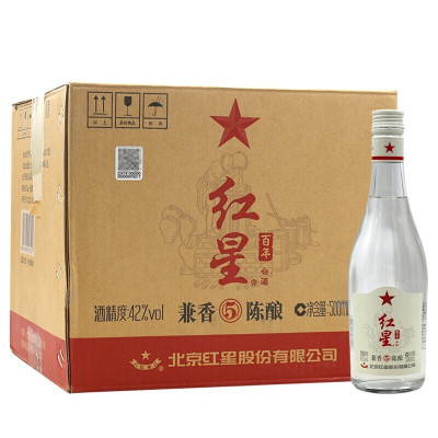 红星二锅头 42度 兼香陈酿5 兼香型白酒 整箱 500ml * 12瓶整箱