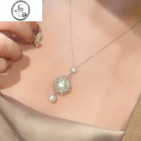 JiMi网兜可打开珍珠吊坠项链女法式高颜值轻奢小众优雅气质锁骨链颈链