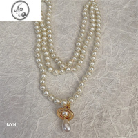 JiMi2023新款珍珠星飞碟多层优雅朋克结婚婚纱锁骨链项链大气高级感