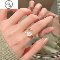 JiMi气质山茶花戒指女ins潮小众设计高级感珍珠开口可调节食指戒指环