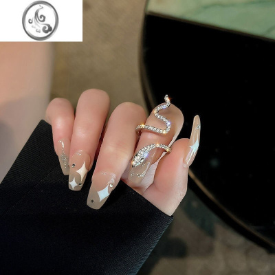 JiMi蛇形戒指女满钻小众设计感个性精致开口食指戒轻奢网红潮指环