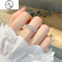 JiMi网红花瓣食指戒韩国时尚个性ins风潮小众设计戒指女锆石开口可调