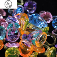JiMi戒指造型儿童宝石特大塑料钻戒道具摆件收藏水晶首饰奖励幼儿园