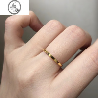JiMi仿真金质感回馈款自由随性极简浪漫简约大气光面版细版立体戒指