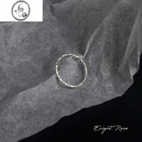 JiMi锡纸肌理 S990银银个性简约细素圈戒指女小众设计褶皱指环食指戒