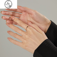 JiMi时尚个性玫瑰金戒指女小众设计轻奢高级感ins钛钢食指戒子显手细