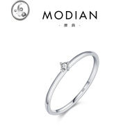 JiMiMODIAN 925银银莫桑石钻戒指女日式轻奢小众设计精致高级感食指戒