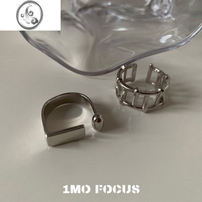JiMi1MO FOCUS 金属感镂空冷淡风高级感戒指套装设计感指环中性风配饰