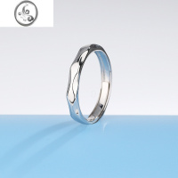 JiMi小众设计感s925银银心形情侣戒指一对男女款活口可调节高级感对戒