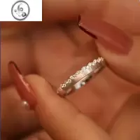 JiMi触及真心情侣对戒小众设计银银戒指一对婚戒情人节礼物送男女朋友