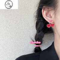 JiMichocho/韩国小众樱桃爱心可爱少女复古设计感耳钉耳环夏季耳饰