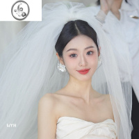 JiMi2023新款复古法式花朵耳环高级感气质耳钉新娘结婚婚纱耳饰耳夹