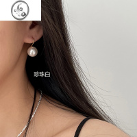 JiMi施家水晶珍珠耳环 正圆强光耳饰 简约设计感 s925银银高跟鞋耳钩