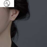 JiMi925银银耳钉女小众设计感交叉钉子气质韩版2023年新款潮耳环耳饰