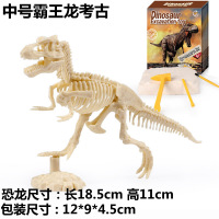 儿童恐龙化石考古挖掘骨架拼装恐龙模型DIY手工制作科普玩具 新款中号霸王龙考古标准款