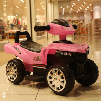 儿童电动车四轮汽车宝宝摇摇车小孩遥控玩具可坐人溜娃婴儿摩托车 粉色脚踏电动款+充电器