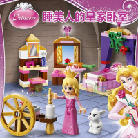 女孩迪士尼公主莫亚娜的海上环游奇缘城堡兼容乐高积木玩具41150 睡美人的皇家卧室