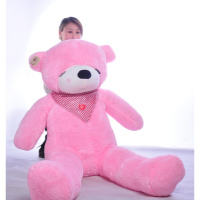 毛绒玩具1米8大抱熊泰迪熊布娃娃抱抱熊1.8米大号2米1.6米公仔1.2 粉色眯眼 2.3米送玫瑰花