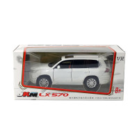 JKM玩具合金汽车模型1:32雷克萨斯LX570声光回力六开门盒装