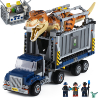 霸王龙暴龙运输车卡车恐龙系列基地积木男孩子拼装儿童玩具