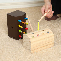 木制毛毛虫抓虫游戏磁性磁铁钓鱼玩具儿童宝宝蒙氏早教益智1-3岁