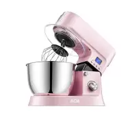 ACA北美电器厨师机家用小型多功能全自动揉面机搅拌和面机搅蛋机 粉红交流电机款
