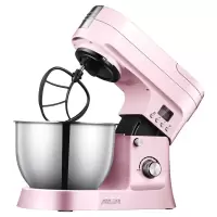 ACA厨师机家用小型多功能全自动揉面机搅拌活面机搅蛋机和面机 粉色交流款