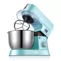 ACA厨师机家用小型多功能全自动揉面机搅拌活面机搅蛋机和面机 蓝色交流款